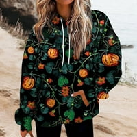 amousa túlméretes pulóverek Halloween Női Divat Napi sokoldalú alkalmi Crewneck pulóverek hosszú ujjú nyomtatott felső