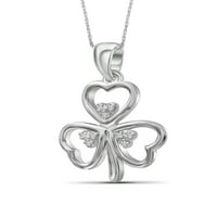 Ezüst lánc nyaklánc nők számára -. Sterling ezüst virág nyaklánc csillogó valódi akcentussal fehér gyémántok - elegáns,