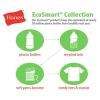 Hanes Boys EcoSmart Fleece Crew nyakú pulóver, XS-XL méretek