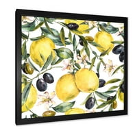 Designart 'Olive és citrom ágak I' Trópusi keretes művészeti nyomtatás