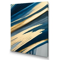 Designart Bold Blue ecsetvonások I Canvas Wall Art