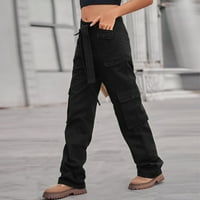 Női Alkalmi nadrág Vintage Cargo nadrág bő farmer divat 90-es évek Streetwear zsebek széles láb magas derék egyenes