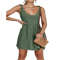 Pfizire Női sima A-Line Tank ruha ujjatlan nyári strand ruha hadsereg zöld hatalmas