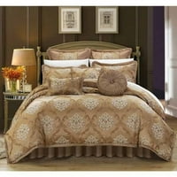 Chic Home Antonio 9 Részes Jacquard Paplan Szett, Király, Arany