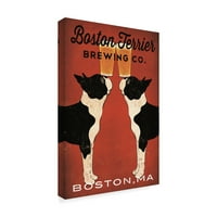 Védjegy képzőművészet 'Boston Terrier Brewing Co Boston' vászon művészet Ryan Fowler