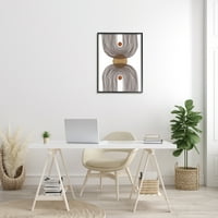 A Stupell Indperies aszimmetrikus szivárványos reflexió absztrakt kerek formák barna fehér, 30, design by JJ Design