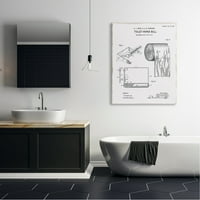 Stupell Industries fürdőszoba WC -papír tekercs vintage Blueprint Diagram 48, Kelly Donovan tervezése