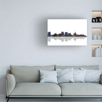 Marlene Watson 'Buffalo New York Skyline BW 1' Canvas Art