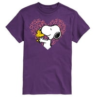 Peanuts-Snoopy Woodstock XO Heart-Férfi Rövid ujjú grafikus póló