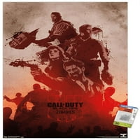 Call of Duty: Black Ops-zombi grafikus fali poszter Push csapokkal, 22.375 34
