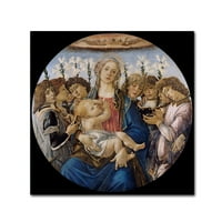 Védjegy Képzőművészet 'Mary a gyerekkel és az énekes angyalok vászonművészete botticelli