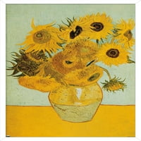 Napraforgók Vincent Van Gogh fali poszter, 22.375 34 keretes