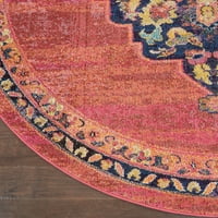 Nourison szenvedélyes perzsa rózsaszín láng 7 '10 kerek terület szőnyeg