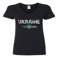 - Nyak Női Vintage Ukrajna ukrán zászló büszkeség DT póló póló