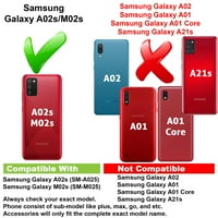 VIBECover vékony tok kompatibilis Samsung Galaxy A02s M02s, teljes őr FLE Tpu fedél, Kék Vonal zászló Distress