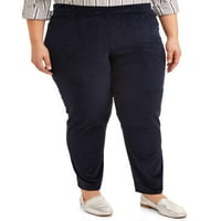 Just My Size női Molett méretű Stretch Kordbársony zseb nadrág, Elérhető a rendszeres és vékony hosszúságú
