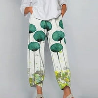 Capri nadrág Női Lounge Palazzo nadrág széles lábú nyári nyomtatott vágott nadrág kényelmes nadrág zsebekkel