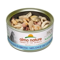 Almo Nature: HQS Natural Cat Pack: vegyes tenger gyümölcsei húslevesben - 2,47 oz kannák, kiegészítő felnőtt Macskakonzerv
