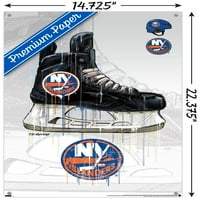 New York Islanders-csepegtető korcsolya fal poszter Pushpins, 14.725 22.375