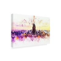 Védjegy Szépművészeti 'NYC Watercolor Collection - New York Skyline' Canvas Art készítette: Philippe Hugonnard