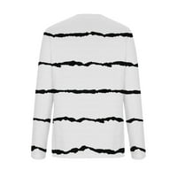 Női ingek Plusz méretű divat nyomtatás Hosszú ujjú Kényelmes Lélegző Kerek nyakú felsők Fehér XL