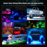 C PODS RGBW LED ROCK lámpák Multolor Underglow Neon Light Kit Bluetooth vezérlő zenei móddal