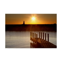 Védjegy Szépművészet 'Ludington Sunset Ludington Michigan Color' Canvas Art készítette: Monte Nagler