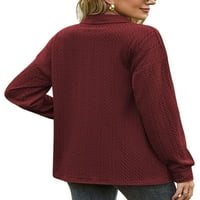 Paille Női póló Hosszú ujjú póló egyszínű póló sima napi ruházat felsők Bor Piros L