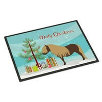 Carolines kincsek BB9281MAT Shetland póni ló karácsonyi ajtó szőnyeg, beltéri szőnyeg vagy kültéri üdvözlő szőnyeg