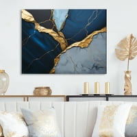 Designart absztrakt Geode Blue III Canvas Wall Art