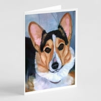 Caroline kincsei Pembroke Corgi komolyan üdvözlőlapok borítékokkal, 5 7