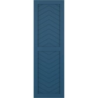 Ekena Millwork 12 W 54 H True Fit PVC Két panel Chevron modern stílusú rögzített redőnyök, Sojourn Blue