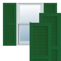 Ekena Millwork 12 W 72 H True Fit PVC Két egyenlő hangos redőny, Viridian Green