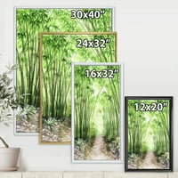 Designart 'Little Road a Bamboo Forest' Hagyományos keretes vászon fali művészet nyomtatás