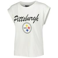 Női fogalmak Sport Fehér Krém Pittsburgh Steelers Montana kötött póló & rövidnadrág alvás szett