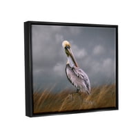 Stupell vadon élő állatok pelikán madár felhős égbolt állatok és rovarok fényképezés fekete úszó keretes művészeti