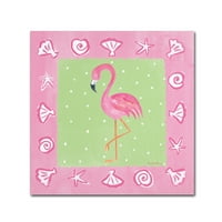 Védjegy Szépművészet 'Flamingo Dance II' vászon művészet, Farida Zaman