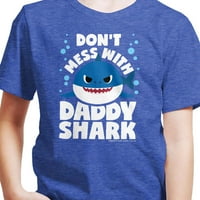 Baby Shark - Don ' t Mess with Dadday Shark-kisgyermek és Ifjúsági Rövid ujjú grafikus póló
