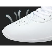 Crocowalk Unise felnőtt Komfort csipke fel Tánc cipők verseny Cheerleading cipő lélegző könnyű fehér 1Y