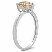 1ct szív vágott Barna Pezsgő szimulált gyémánt 18K fehér arany gravírozás nyilatkozat évforduló eljegyzés esküvői Pasziánsz