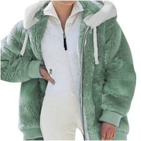 Női Kabátok Téli Clearance Nők Molett Téli Meleg Laza Plüss Zip Kapucnis Kabát Kabát