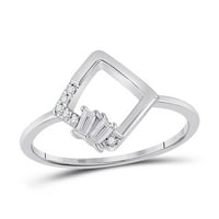 14k fehér arany Baguette gyémánt Modern divat gyűrű Cttw
