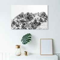 Wynwood Studio 'Mountain Ridge Fekete -fehér' Természet és tájfal art vászon nyomtatás - fekete, fehér, 24 16