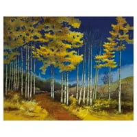 Remekmű művészeti galéria Sárga Aspen Forest by Sue Darius Canvas Art Print 22 28