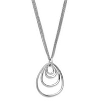 Primal ezüst ezüst ródium bevonatú Multi-strand nyaklánc