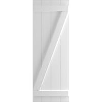 Ekena Millwork 1 2 W 40 H True Fit PVC Négy tábla csatlakozott a Board-N-Batten redőnyöknek, W-Bar, White