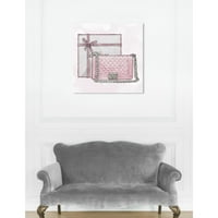 Wynwood Studio 'A Boys Bag ezüst' Fashion Purses Wall Art - Rózsaszín és szürke divat kézitáskák Modern kortárs vászon