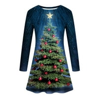 Alkalmi Hosszú ujjú ruha Női V-nyakú karácsonyfa grafikus ruhák őszi pulóver ruha