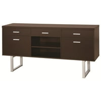 Tágas Fiókos Credenza Íróasztal, Cappuccino-Saltoro Sherpi