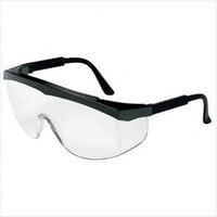 Stratos biztonsági szemüveg, fekete keret, átlátszó lencse, 12 doboz